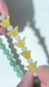 ingot shape yellow green aventurine crystal bracelet