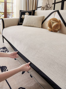 Antique Inspired Cotton Linen Sofa Cushion Non-Slip Four Seasons Universal Seat Pad High-End Feel Sofa Cover Cloth