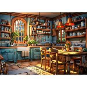 500/1000/1200/2000PCS Paper Jigsaw Puzzle of Adult Warm Kitchen Landscape Puzzles Games Family Fun Toy Christmas Gift
