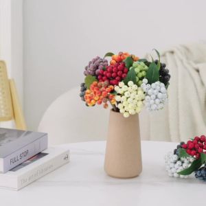 1/2Pcs 25cm Berry Artificial Flowers Bouquet Foam Fake Flowers for Home Room Wedding Decoration DIY Christmas Wreath Accessories