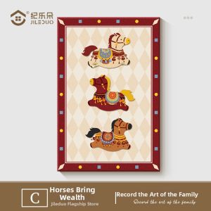 JILEDUO | Entrance Hallway Decorative Eight Horses Painting