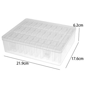 30/14x Clear Rhinestone Boxes Plastic Organizer 5D Nail Art Accessories Containers Art Craft Bead Seed Jewelry Tabletop Storage