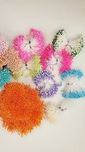 Bó Sợi Nhụy Hoa Nhị Hoa Đầu Tròn 2mm Trang Trí Làm Hoa Kẽm Nhung Handmade  Nhiều Màu