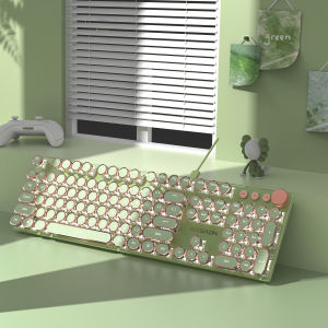 Bàn Phím Chơi Game Cơ Học EWEADN V20 Punk 104 Phím Keycap Tròn Đèn Nền LED Trắng Thiết Kế Tách Dây Cho Máy Tính Để Bàn Máy Tính Xách Tay Máy Tính Bảng