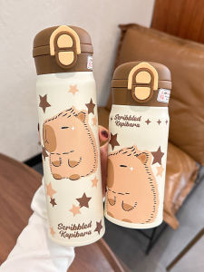 Childrens Thermal Cup Boy Girl Elementary School Dedicated Water Cup Double Straw Straw Direct Drinking Cup Anti-fall Portable