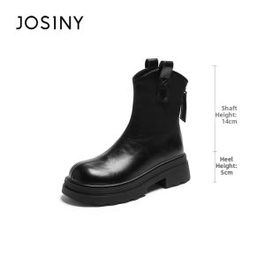 Josiny | Winter Thick Sole Chunky Heel Zipper Chelsea Boots