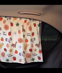Universal Cartoon Car Window Sunshade Suction Cup UV Protection Side Sun Curtain for Kids Baby Safety