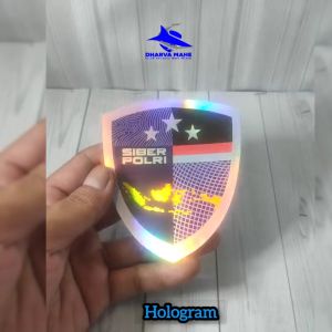 Stiker Siber Polri Bahan Vinyl Hologram Tempel Dalam Kaca