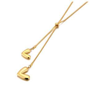 Lokaer Romantic Heart Pendant Necklace for Women High Quality Stainless Steel 18K Gold Plated Choker Necklace Anniversary N25011