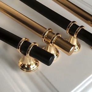 Cabinet Wardrobe Door Handles Modern Zinc Alloy Black Gold Door Handles Shoe Cabinet Knobs