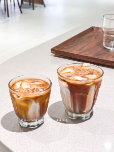 High Temperature Resistant Coffee Glass Cup Simple Vintage Australian White Latte Cup Eco Friendly Imported Tempered Glass