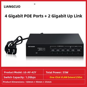 LIANGUO | POE Support 4 Channels Surveillance Switch