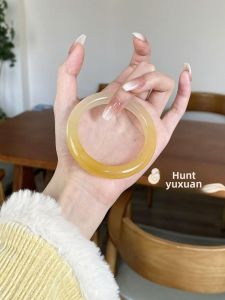 Natural Yellow Dragon Jade Bracelet Jinsi Jade Jade Bracelet Son Niche Style Jade Bracelet Womens Semi-Landscape Osmanthus Ferment Bracelet to Give Mom