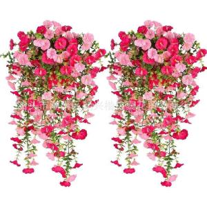 YESPERY 75CM Artificial Hanging Basket Flowers Decoration Realistic Morning Glory Drooping Vine Home Decor Silk Flower Garland Wedding