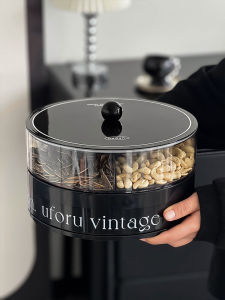 Luxury Dry Fruit Plate Home Living Room Tea Table Candy Snack Nut Grid Placement Plate Peanuts Sunflower Seeds Storage Box