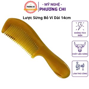 Lược sừng bỏ ví dài 14cm màu trắng nưa lược chải tóc gỡ rối massage đầu | Mỹ Nghệ Phương Chi