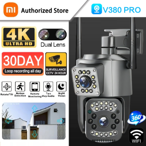 กล้องวงจรปิด360 4G SIM Card/WIFI dual screen camera V380 Pro HD 1080P กล้องวงจรปิด กันน้ํา เสียงสองทาง 4G night vision การตรวจจับการเคลื่อนไหว กล้องวงจรปิดระยะไกล 360 องศา กล้องไร้สาย Night Vision Full HD iP camera
