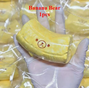 5pca*Simulated handmade kneading toy with butter texture shaped like a banana bear designed to relieve stress