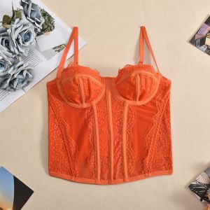 Corset Top Bustier ผู้หญิงเซ็กซี่ Plus ขนาด Overbust Corselet เสื้อลูกไม้ Gothic Vintage แฟชั่นยุคกลางเซ็กซี่ Camisole Body Shaper