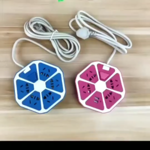 STOP KONTAK USB HEXOGAN / COLOKAN SEGI ENAM 4LUBANG 1.8METER /SOKET 4 USB 2 USB