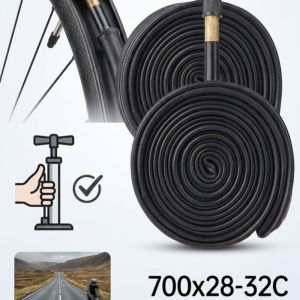 2 Chiếc 700C Xe Đạp Ống Bên Trong Với Van Schrader AV48mm Xe Đạp Đường Bộ Lốp Ống Cho Sỏi 700x23-28C 700x28-32C 700x35-42C
