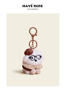 Haoverose Original Unique Bag Pendant Womens Elegant High-End Winter Glasses Repair Dog Couple Bag Decorations Accessories