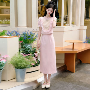 La Chapelle Junior | Đầm Dài Hồng Phong Cách Công Chúa Gợi Cảm 2 Mảnh