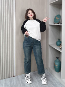 Loose Wide Leg Jeans Womens Casual High Waist Straight Tube Nine Points Pants plus Size Fashion Autumn Spring Seasonal Wear