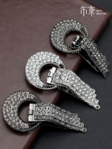 Diamond Encrusted Duckbill Button Mink Fur Collar Button Fur Coat Decoration Button Leather Apparel Fastener DIY Sewing Accessory