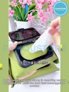 Famoustore 80PCS Avocado Face Wet Wipes Wet Tissue Makeup Remover Wipe Deep Cleansing Moisturizing Wipes Cotton Facial Wipes Make Up Remover Tisu Muka Basah Solek 牛油果卸妝濕巾
