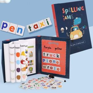 Family Magnetic Spelling Game / Words Spelling Game / Buku Magnetik Anak Huruf Alfabet / Mainan Edukasi Anak