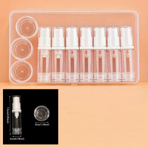 1 Set 5-10ML Clear Empty Refillable Airless Vacuum Pump Cream Lotion and Spray Portable Bottle Set Sample Packing for Toiletries