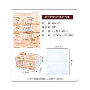 Thickened Wet Wipe Tissue Paper Baby Available Large Pack 8 Packs 528 Sheets Household Toilet Paper Kitchen Roll Tissue
