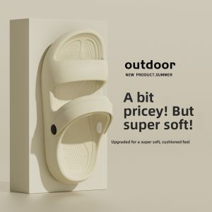 Mens Summer Outdoor Sandals Anti-Slip Breathable Driving Beach Shoes Water-Resistant Flat Heel EVA Slippers Casual Slip-On