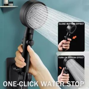 High-pressure Black Shower Head Kepala Shower 5 Mode Adjustable Tekanan Tinggi Hemat Air Untuk Kamar Mandi Head Shower Head High Pressure