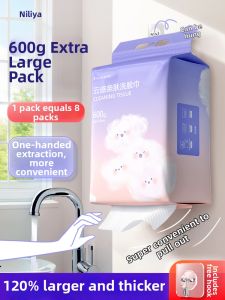 NILIYA | Extra Thick Large Disposable Cotton Face Towel Wall-Mounted Draw