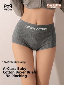 MiiOW | Antibacterial Cotton Womens Full-Coverage Briefs Plus-Size Boxer Shorts