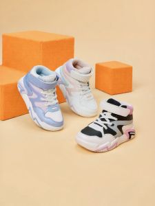 Qiaodan | Giày Sneaker Cao Cổ Da Màu Trắng Cho Bé Gái 2026
