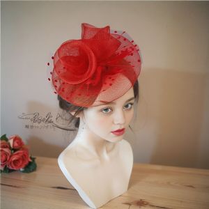 Host Headdress Adult Annual Meeting Black Mesh Retro Europe and America Billycock Forehead Covering Wine Dance Cheongsam Stage