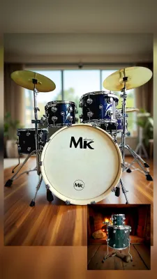 MK PROFESSIONAL 7PC FULL BIRCH DRUM SET PURPLE BLUE SPARK 2026 MODEL