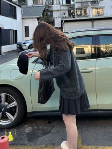 Road Maluuuuuu JK Preppy Style Woolen Pleated Skirt Plus Size Ladies High Waist Slim Looking A- line Skirt Fall and Winter