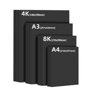 Thick Hard Black Card Paper Art Drawing Special Use A4 A3 4K Drawing Paper Handmade Craft Newspaper Frame Decoration Use