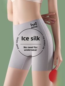 MiiOW | Ice Silk Seamless Womens Underwear High Waist Short Pants Antibacterial Safety Pants Comfortable Breathable Summer Shorts