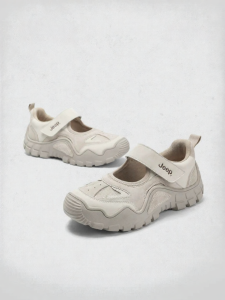 Jeep | Giày Sneakers Mary Jane Đế Dày Phong Cách Béo Outdoor Dán Magic Tape