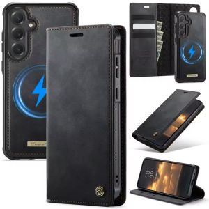szhaiyu | Magnetic Wireless Charging Leather Wallet Phone Case for Samsung Galaxy S26 Ultra S25 FE S24 S23 S22 S21 Plus A17 A56 Flip Cover