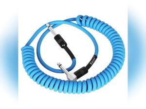 IRIN | IRIN 3M Guitar Cable Coiled 1/4 inch Audio Cable Straight Right Angle Jack GT-108 Noise Reduction Cable for Electric Guitar Bass