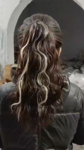 Jepit Rambut Warna Campur Putih Kuning Ke Abu Full Keriting 35cm New (JEP1056)