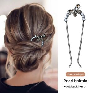 Large Size U-Shaped Hairpin Womens Water Diamond Daily Commuting Hair Accessories Hair Clip Bun Maker Ethnic Style Fresh out