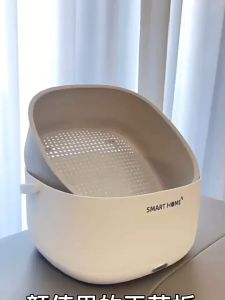 Ultrasonic washing basket of fruits and vegetables large capacity drain basket double-layer electric washing basket