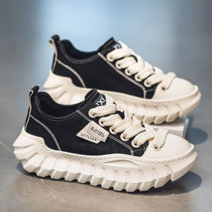 Casual Canvas Shoes Mens Summer Original Design Sporty Low Tops Youth Thick Bottom Heightening Dad Trendy Shoes Breathable